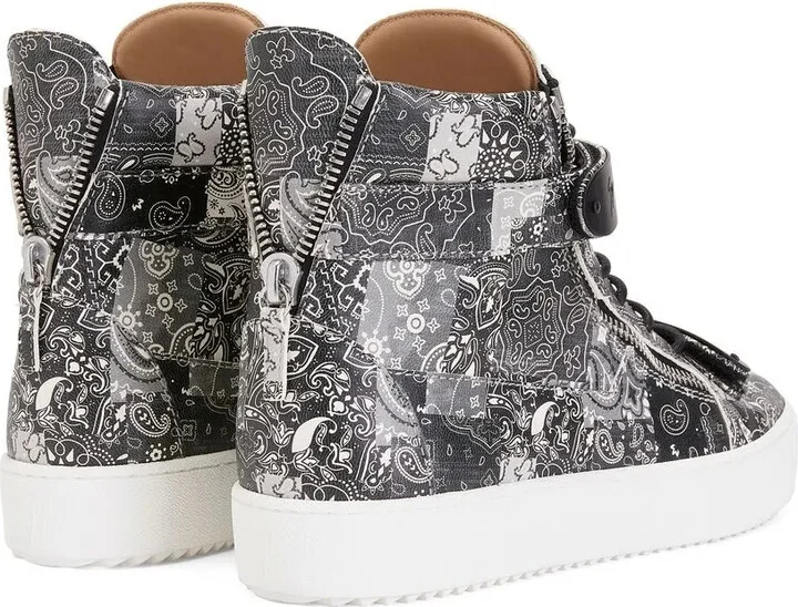 Paisley-Print High-Top Sneakers - Image 3
