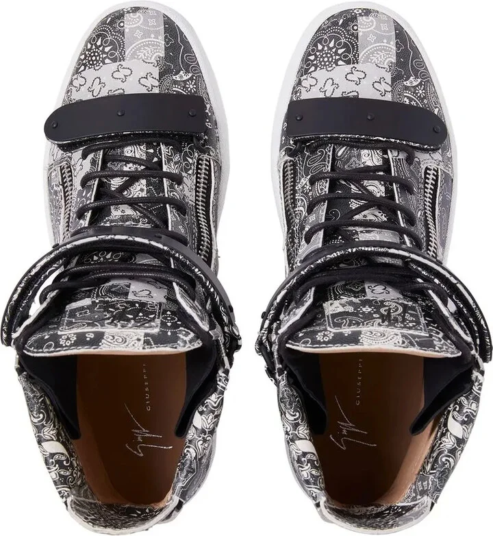 Paisley-Print High-Top Sneakers - Image 4