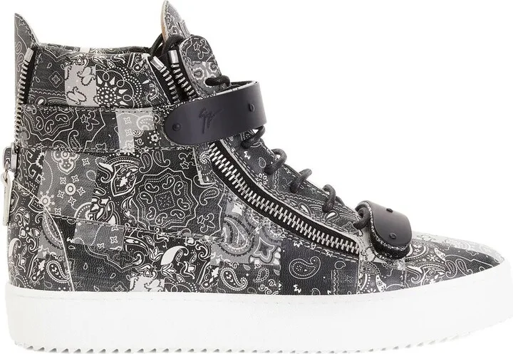 Paisley-Print High-Top Sneakers