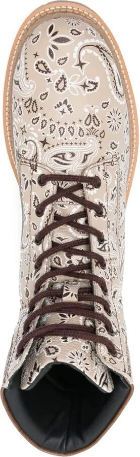 Paisley-Print Leather Ankle Boots - Image 4