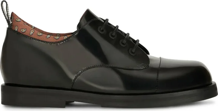 paisley-print leather Derby shoes