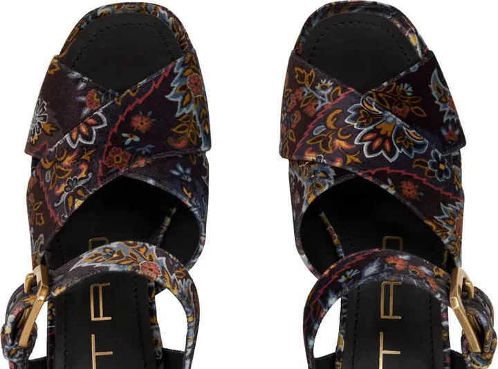 Paisley-Print Leather Sandals - Image 4