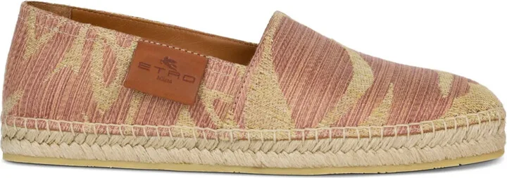 Paisley-Print Linen Espadrilles