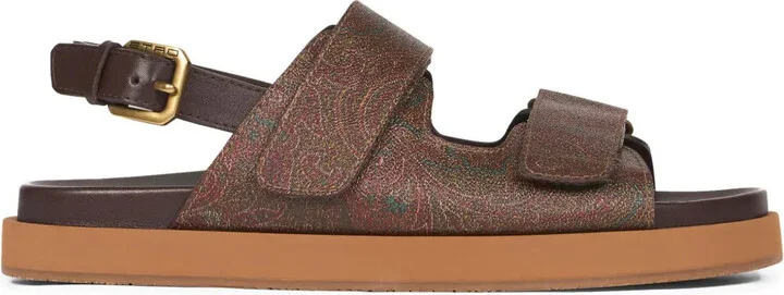Paisley-Print Slingback Sandals