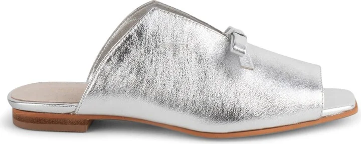 Palace Square Toe Flat-Silver - Image 2