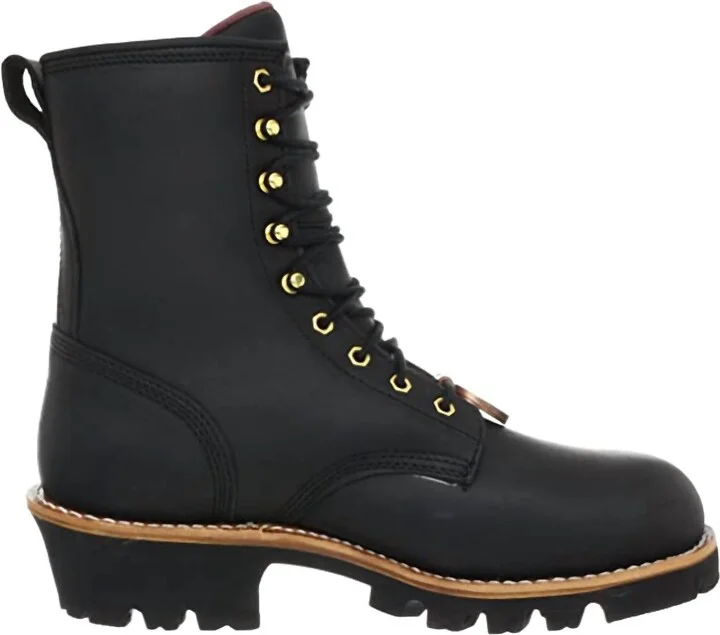 Paladin 8" Waterproof Insulated Steel Toe Logger (Wide Width) In Black