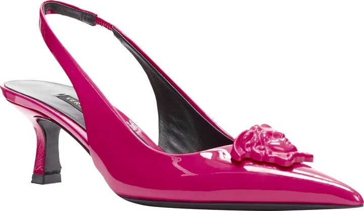 Palazzo Medusa sling kitten heel pointed toe pump