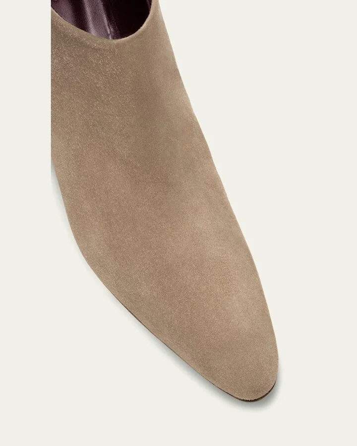 Palissandro Suede Low-Heeled Hexagon Booties - Image 2