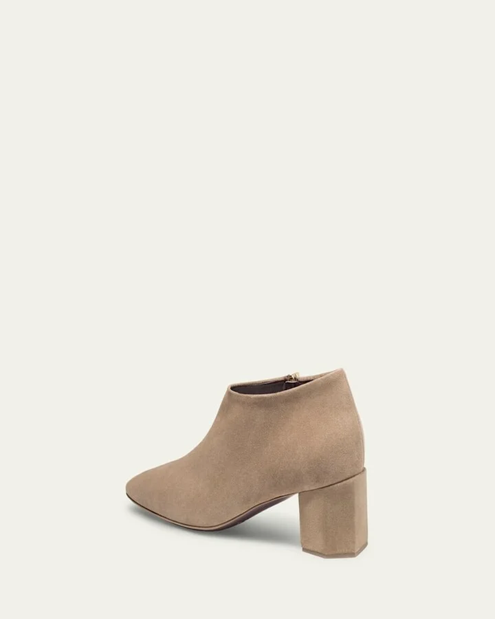 Palissandro Suede Low-Heeled Hexagon Booties - Image 3