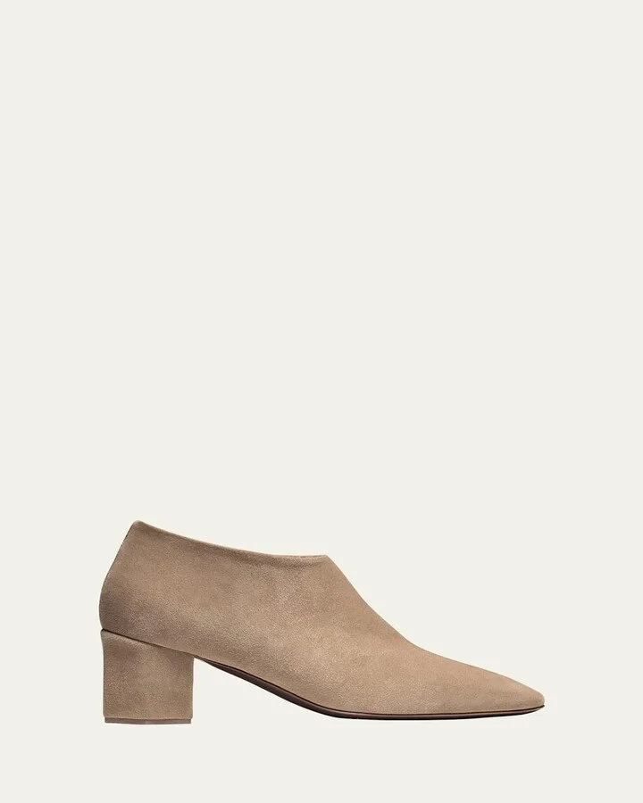 Palissandro Suede Low-Heeled Hexagon Booties