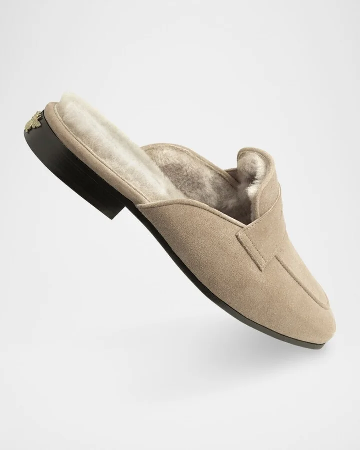 Palissandro Suede Shearling-Lined Penny Slippers - Image 2
