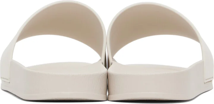Palm Angels Beige Logo Pool Slides - Image 2