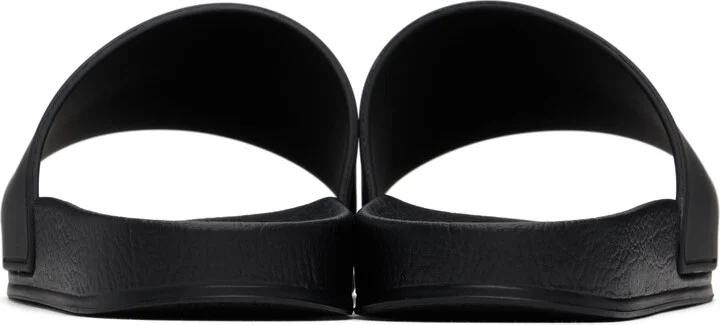 Palm Angels Black Classic Logo Pool Slides - Image 2