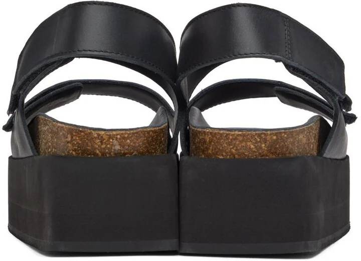 Palm Angels Black Leather Sandals - Image 2