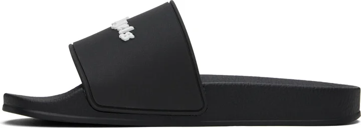 Palm Angels Black Logo Pool Slides - Image 3