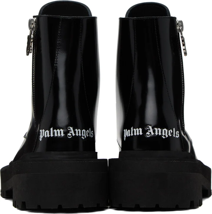 Palm Angels Black PA Combat Boots - Image 2