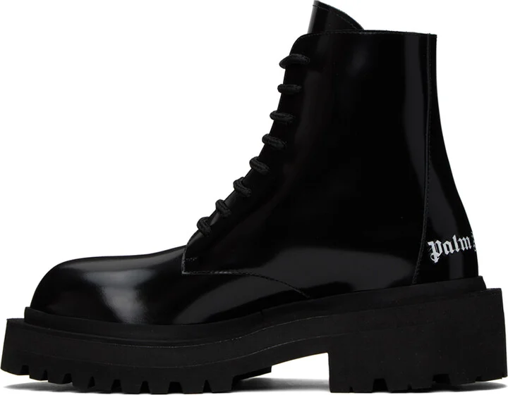 Palm Angels Black PA Combat Boots - Image 3