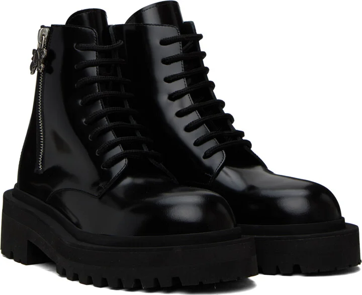 Palm Angels Black PA Combat Boots - Image 4