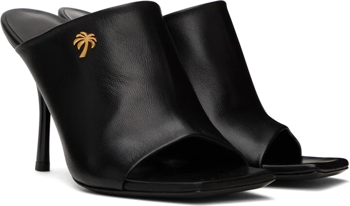 Palm Angels Black Palm Open Toe Mules - Image 4