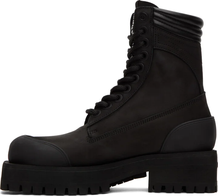 Palm Angels Black Stacked Ankle Boots - Image 3