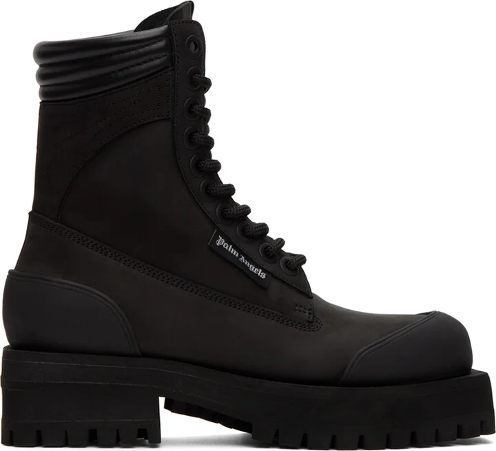 Palm Angels Black Stacked Ankle Boots