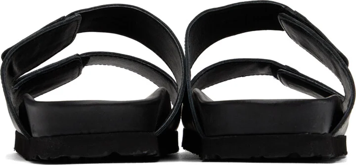 Palm Angels Black Velcro Strap Sandals - Image 2