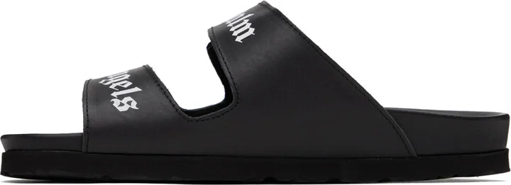Palm Angels Black Velcro Strap Sandals - Image 3