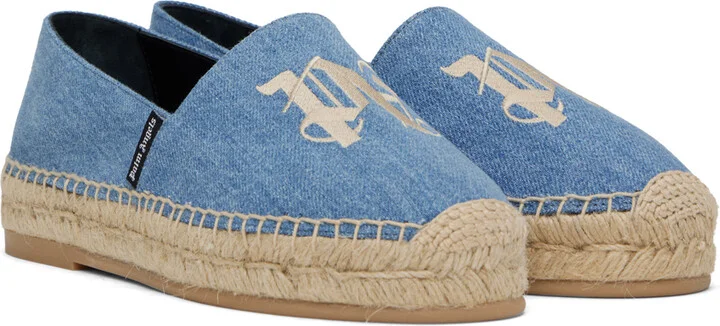 Palm Angels Blue 'PA' Espadrilles - Image 4
