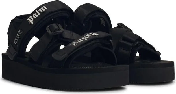 Palm Angels 'Kisee' Black Synthetic Fibre Sandals - Image 2