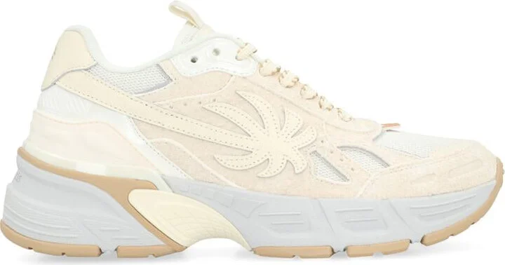 Palm Angels Leather And Fabric Low-Top Sneakers