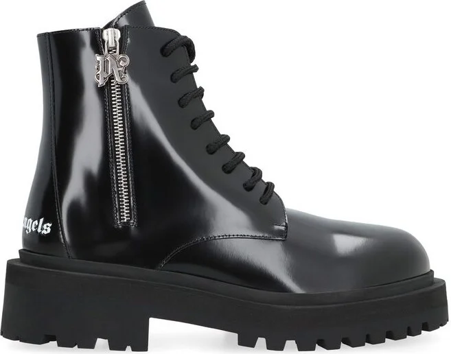 Palm Angels Logo-Printed Round Toe Boots