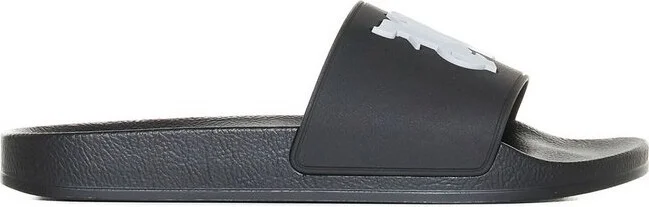 Palm Angels Monogram Patch Round Toe Slides