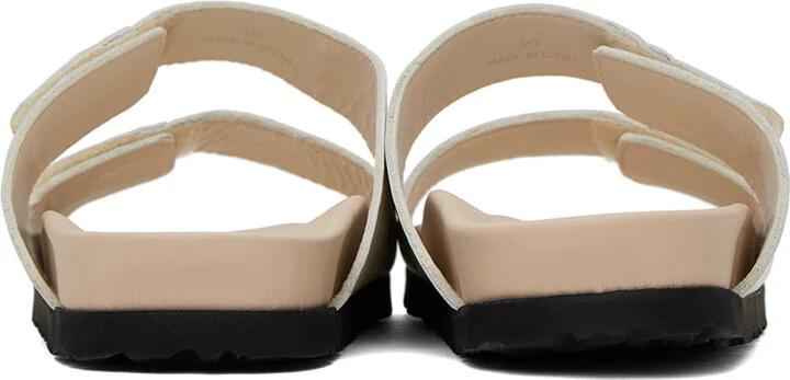 Palm Angels Off-White Logo Sandals - Image 2
