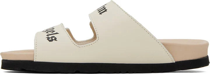 Palm Angels Off-White Logo Sandals - Image 3