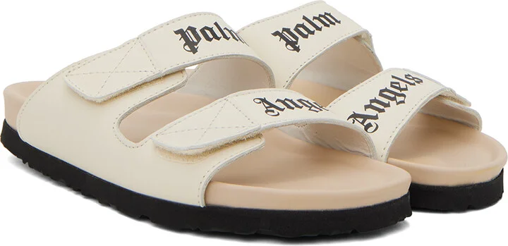 Palm Angels Off-White Logo Sandals - Image 4