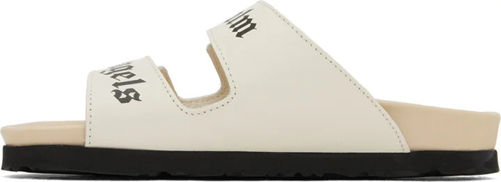 Palm Angels Off-White Logo Sandals - Image 3