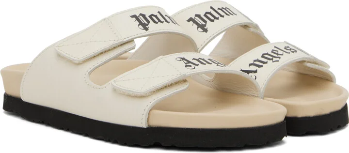 Palm Angels Off-White Logo Sandals - Image 4