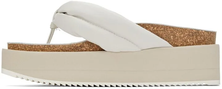 Palm Angels Off-White Padded Flip Flops - Image 3