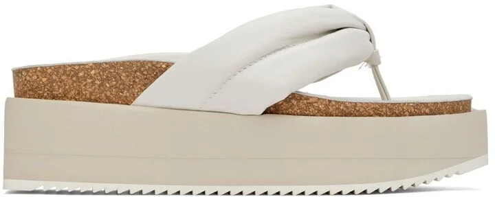 Palm Angels Off-White Padded Flip Flops
