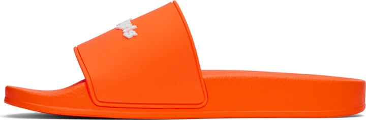 Palm Angels Orange Logo Pool Slides - Image 3