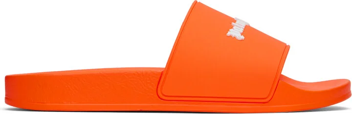 Palm Angels Orange Logo Pool Slides