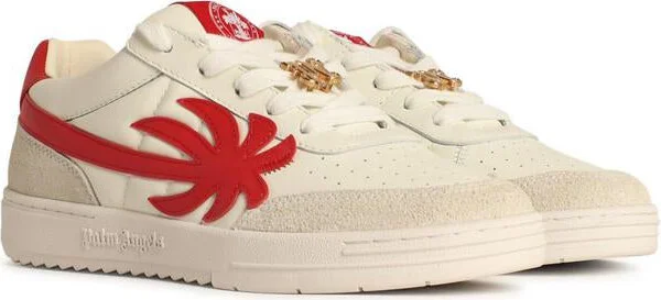 Palm Angels 'Palm' White Leather Sneakers - Image 2
