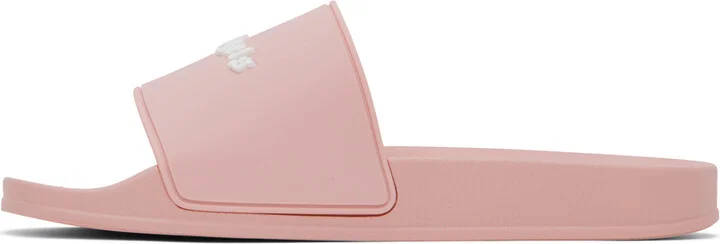 Palm Angels Pink Monogram Pool Slides - Image 3