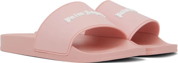 Palm Angels Pink Monogram Pool Slides - Image 4