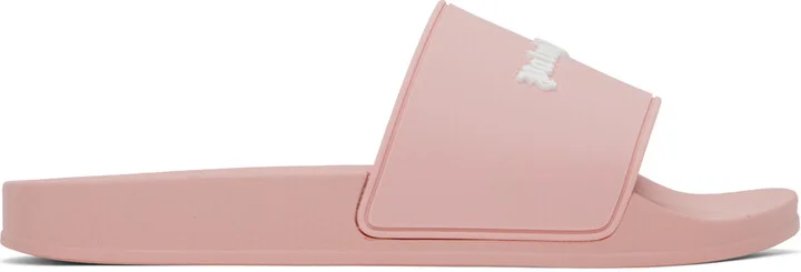 Palm Angels Pink Monogram Pool Slides