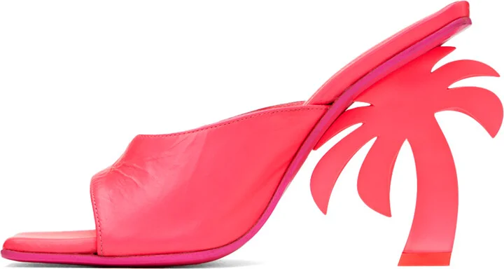 Palm Angels Pink Mule Palm Heels - Image 3