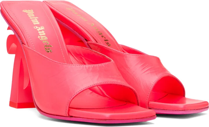 Palm Angels Pink Mule Palm Heels - Image 4