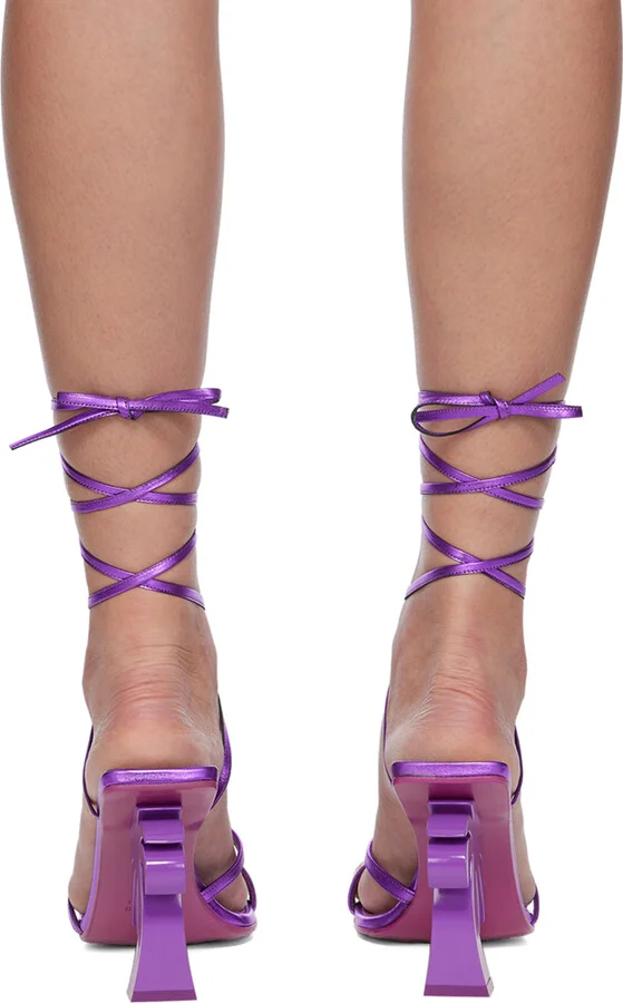Palm Angels Purple Palm Beach Heeled Sandals - Image 2