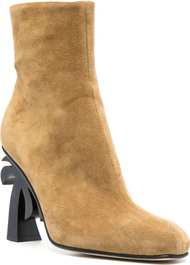 Palm-heel 105mm suede boots - Image 2