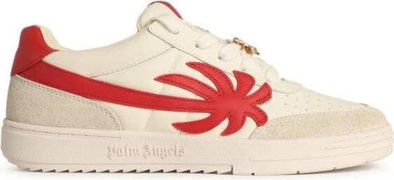 'Palm' White Leather Sneakers
